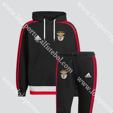 Carregar imagem no visualizador da galeria, Fato Treino Sl Benfica Hoodie Preta 24/25
