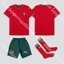 Carregar imagem no visualizador da galeria, Kit Criança Principal Seleção Portugal Puma 2025 1-2 Anos Camisola Futebol