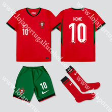 Carregar imagem no visualizador da galeria, Kit Criança Principal Portugal Euro 2024 Camisola Futebol

