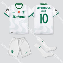 Carregar imagem no visualizador da galeria, NOVO KIT CRIANÇA ALTERNATIVO BRANCO SPORTING CP 25/26
