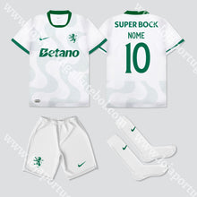 Carregar imagem no visualizador da galeria, NOVO KIT CRIANÇA ALTERNATIVO BRANCO SPORTING CP 25/26

