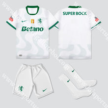 Carregar imagem no visualizador da galeria, NOVO KIT CRIANÇA ALTERNATIVO BRANCO SPORTING CP 25/26
