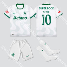 Carregar imagem no visualizador da galeria, NOVO KIT CRIANÇA ALTERNATIVO BRANCO SPORTING CP 25/26

