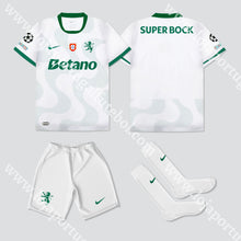 Carregar imagem no visualizador da galeria, NOVO KIT CRIANÇA ALTERNATIVO BRANCO SPORTING CP 25/26

