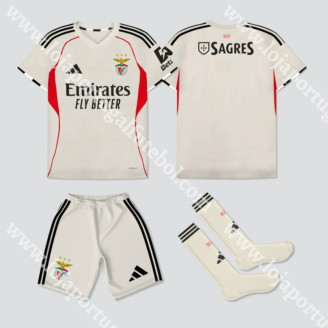 NOVO KIT CRIANÇA ALTERNATIVO SL BENFICA 25/26 1-2 Anos